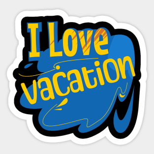 I love heart vacation Sticker